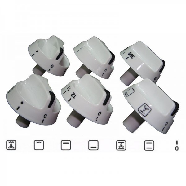 Κουμπιά κουζίνας αερόθερμης με μακριά υποδοχή λευκά   